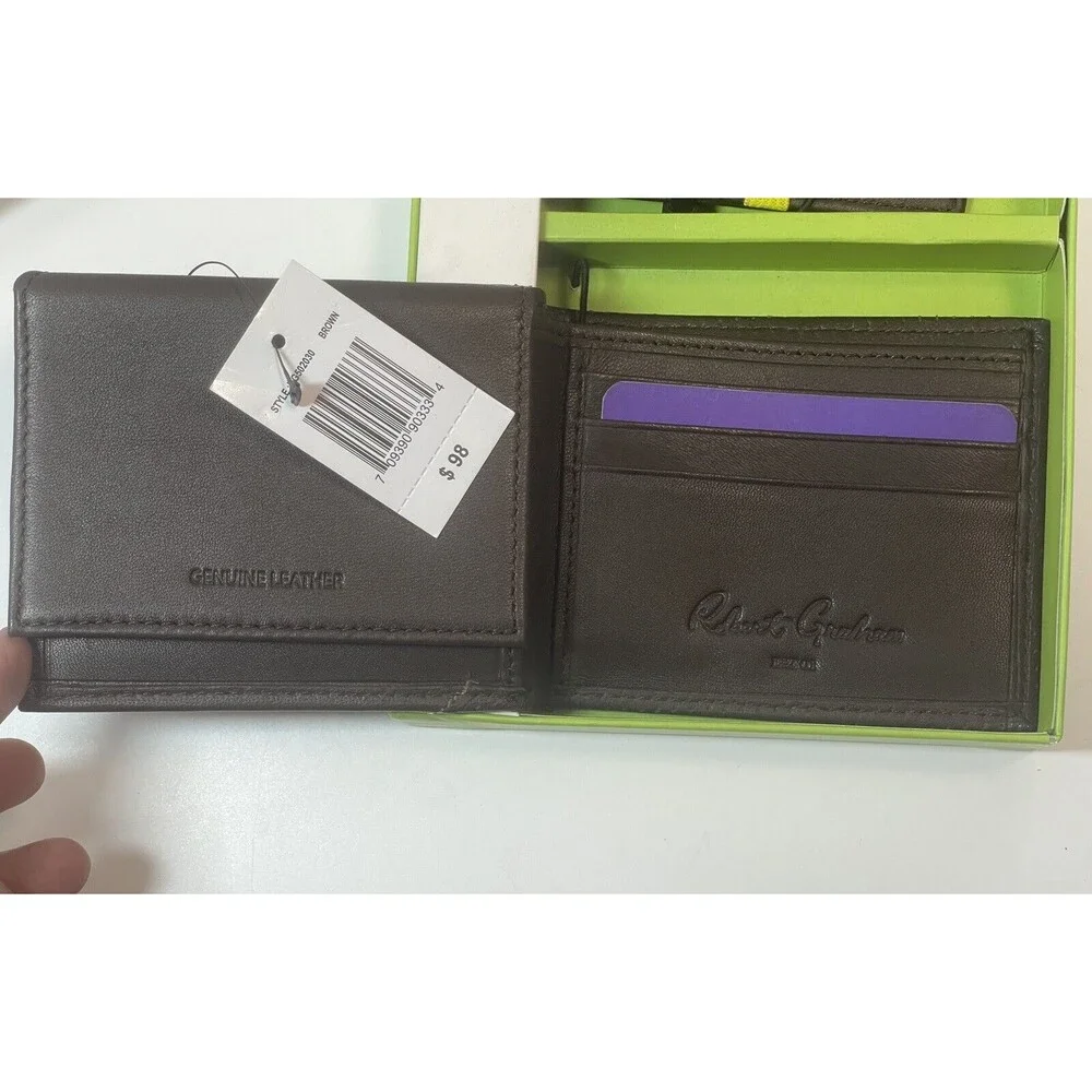 Robert Graham Clubhouse Leather Wallet & Gold Tee Holder (Missing Tees) New